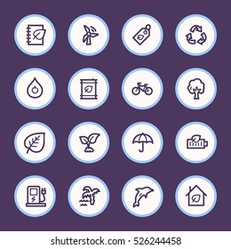 Green ecology web icons set