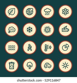 Green ecology web icons set