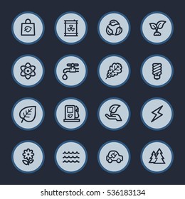 Conjunto de iconos de la web de ecología verde