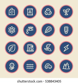 Green ecology web icons set
