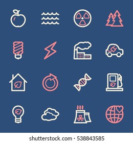 Green ecology web icons set