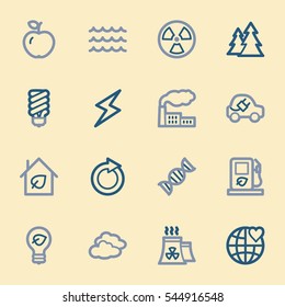 Green ecology web icons set