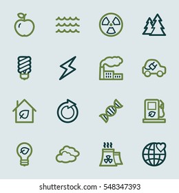 Green ecology web icons set