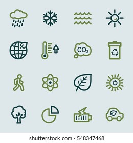 Green ecology web icons set