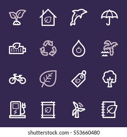 Green ecology web icons set