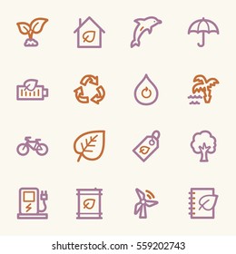 Green ecology web icons set