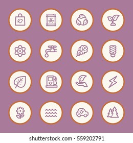Green ecology web icons set
