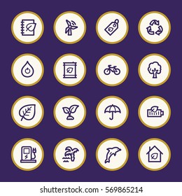 Green ecology web icons set
