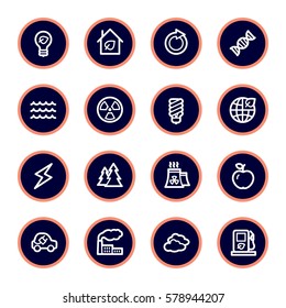 Green ecology web icons set