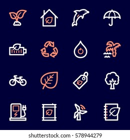 Green ecology web icons set