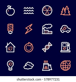 Green ecology web icons set