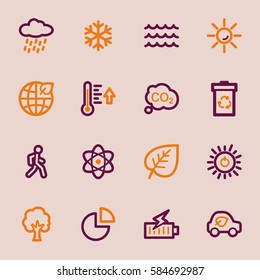 Green ecology web icons set