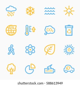 Green ecology web icons set