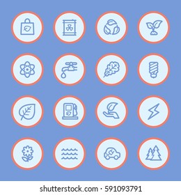 Conjunto de iconos de la web de ecología verde