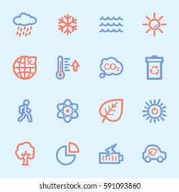 Green ecology web icons set