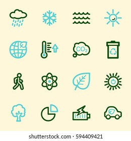 Green ecology web icons set
