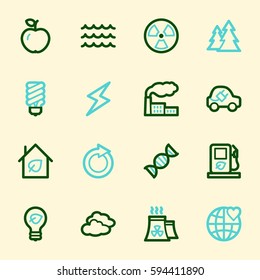 Green ecology web icons set