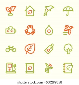Green ecology web icons set