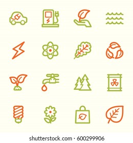 Green ecology web icons set