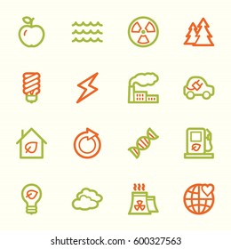 Green ecology web icons set