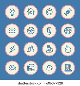 Green ecology web icons set