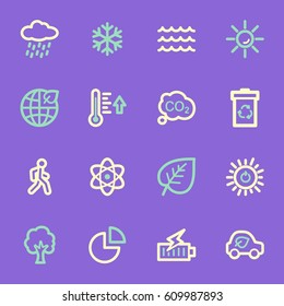 Green ecology web icons set