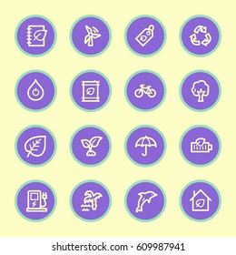 Green ecology web icons set