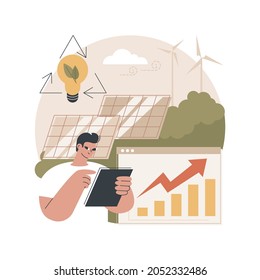 Green Economy Abstract Concept Vector Illustration. Low Carbon Global Economy, Sustainable Development, Green Education, Global Economic Growth, Bio Circular, Climate Resilient Abstract Metaphor.