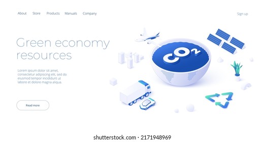 Green Economy And Renewable Energy Concept In Isometric Vector Illustration. Solar Electric Panels And Wind Turbines. Sustainable Power Plants For Clean Earth Environment