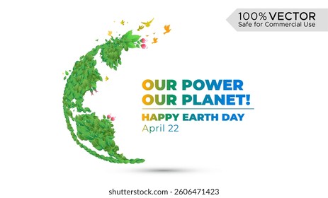 Green, eco-sustainable, environment development design for World Earth day.