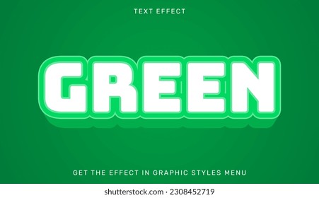 Green editable text effect in 3d style. Suitable for brand or business logo