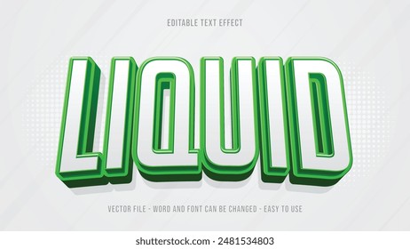 Green editable text effect, editable text 3d style