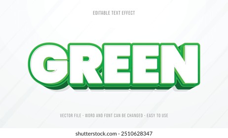 Green editable text effect, fresh text style effect