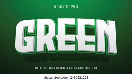 Efecto de texto editable verde, estilo de texto editable