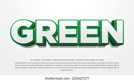 Green editable text effect template use for logo and business brand