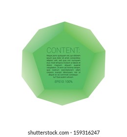 Green edition of an abstract geometric three dimensional - 3d scalable  vector graphics  for banner, badge, button, content holder or  for universal use 