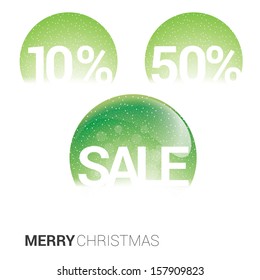 Green edition of a scalable 3d eps10 abstract shiny glass sphere designed price tag or info banner vector graphics for promotional purposes or for universal use 