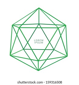Green edition of scalable 3d vector lattice vector composition of an edgy abstract geometric minimal background or banner for layout design, for print, or for universal use