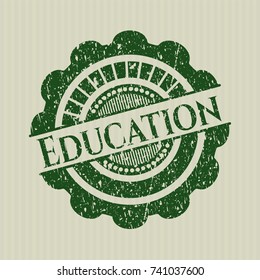 Green Education with rubber seal texture