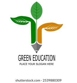 GREEN EDUCATION VEKTOR PENCIL PLACE YOUR SLOGAN HERE