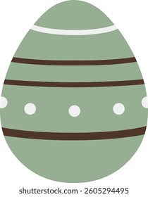 Green egg with dark brown stripes, giving the design a strict symmetry