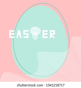Green egg on pink background. Idea for Easter