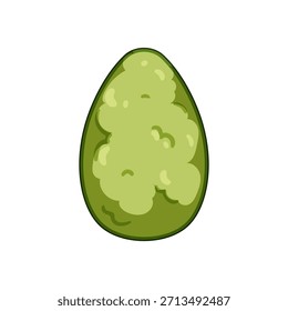 Green egg shape representing a garden hedge or topiary, offering a versatile visual element for themes of nature, growth, easter, and spring season concepts on a white background