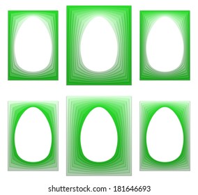Green egg shaped frame collection - vector version