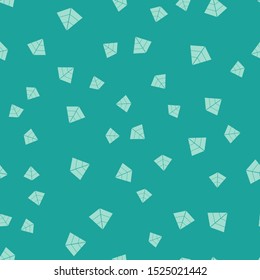 Green Egypt pyramids icon isolated seamless pattern on green background. Symbol of ancient Egypt.  Vector Illustration