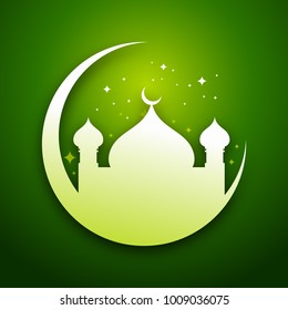 Green Eid Mubarak Vector Graphic Card Design