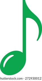 Símbolo musical de oitava nota verde para música e composição de melodia isolado em fundo transparente