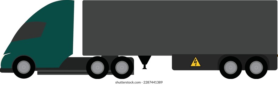 green electric 8 wheeler truck illustration