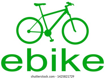green electric bike symbol isolated