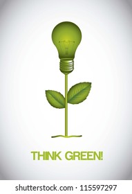 green electric bulb over gray background. vector illustration
